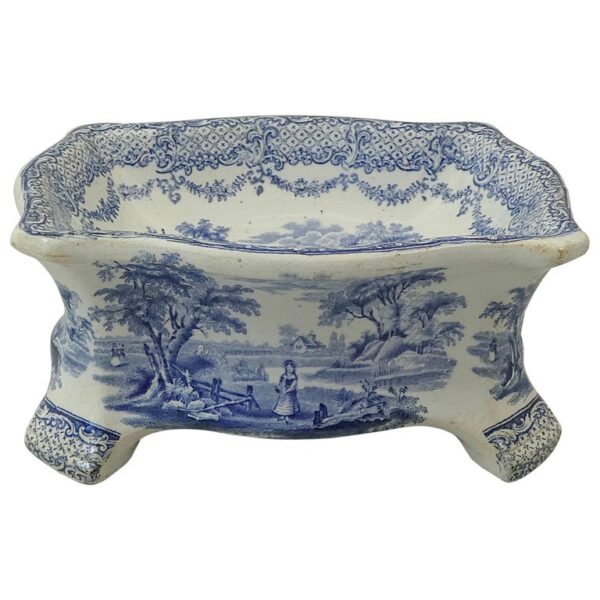 Ridgway Blue and White Printed Dog Bowl, circa 1840 Philip Carrol Antiques