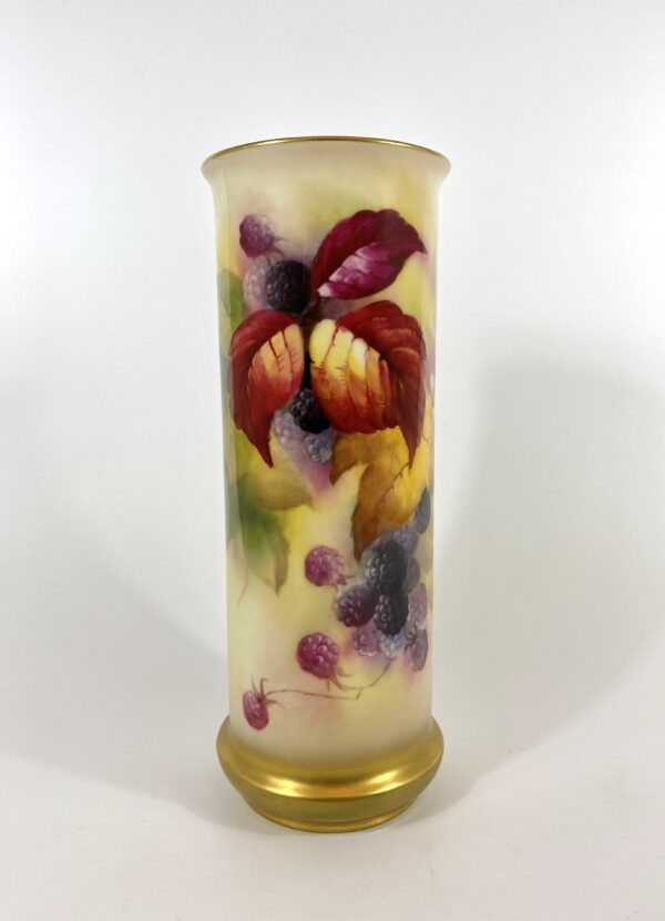 Royal Worcester porcelain spill vase. Kitty Blake, dated 1930