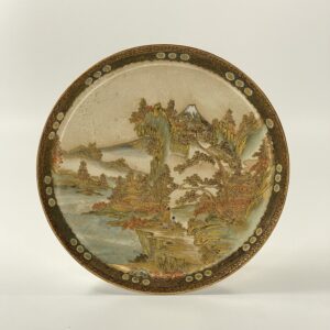 Satsuma pottery plate. Kinkozan, c. 1900. Meiji Period. top