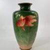 Japanese ginbari cloisonne vase. Ota Toshiro. Meiji Period. fish