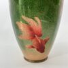 Japanese ginbari cloisonne vase. Ota Toshiro. Meiji Period. pink fish