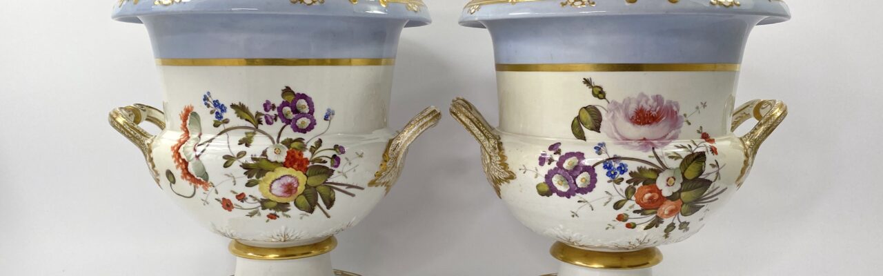 Spode - pair of large porcelain ice pails, c. 1820. Side