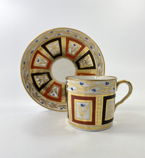 Coalport porcelain coffee can & saucer, c. 1810