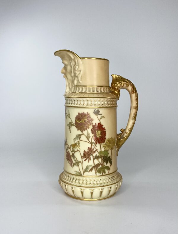 Royal Worcester ‘Mask’ jug, dated 1889.