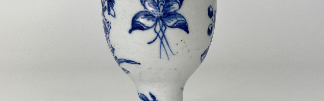 Bow porcelain egg cup, c. 1760.