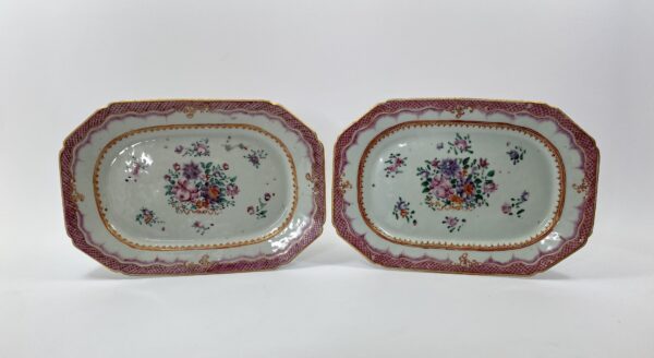 Pair Chinese porcelain platters. c. 1760. Qianlong Period. top