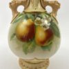 Pair Royal Worcester vases. ‘Fruit’, by F. Harper, dated 1906. fruit