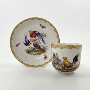 KPM Berlin porcelain cup and saucer top and side