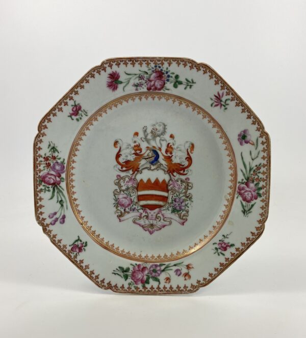 Chinese armorial plate. Arms of Hare, c. 1755. Qianlong Period