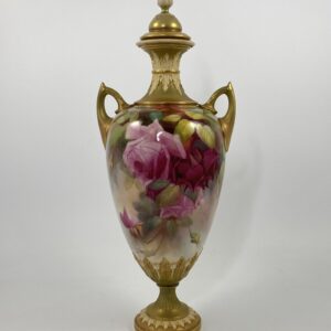 Royal Worcester vase and cover. Roses, by Jack Southall, 1912
