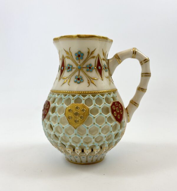 Royal Worcester ‘Reticulated’ jug, dated 1889
