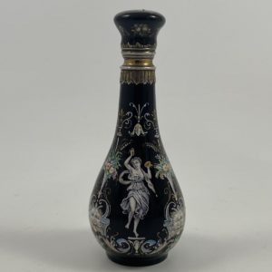 Limoges enamel scent bottle. Silver mounts, c. 1880