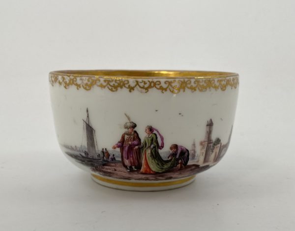 Meissen porcelain bowl, Harbour scenes, c. 1735