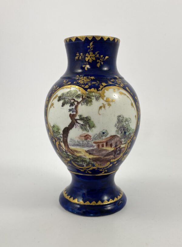 Derby porcelain ‘Mazarine Blue’ vase, c. 1758