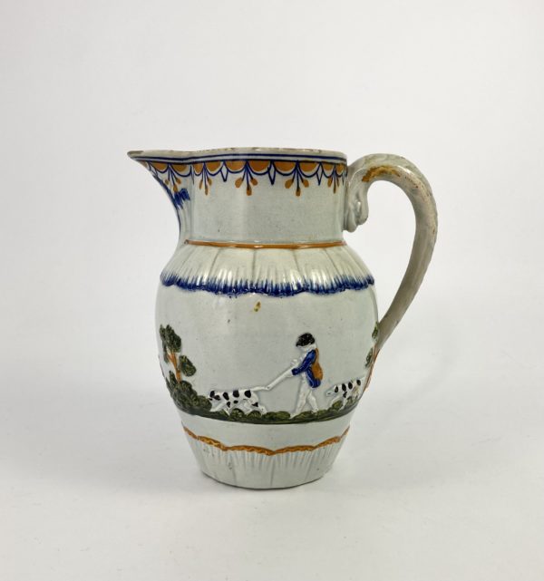 Prattware pottery Hunting jug, c. 1810