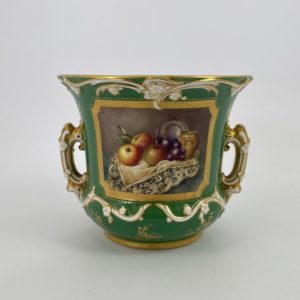 Royal Worcester porcelain urn. Fruit. William Hawkins, dated 1909
