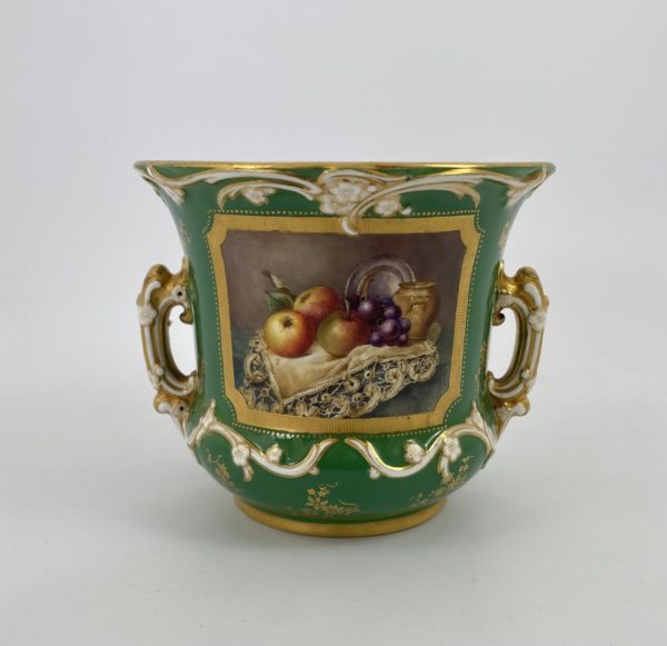 Royal Worcester porcelain urn. Fruit. William Hawkins, dated 1909