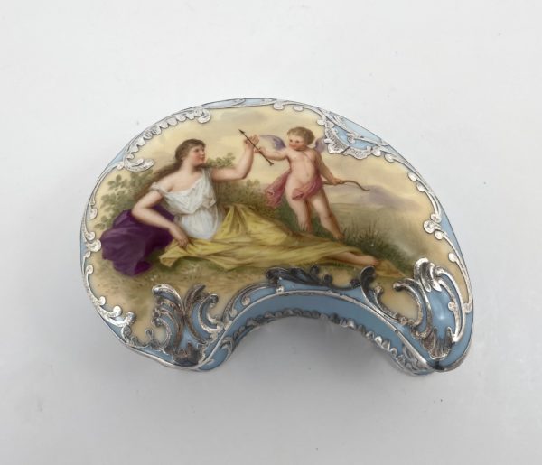 French silver mounted box. Venus & Cupid, c. 1890