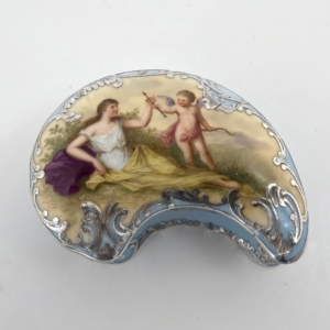 French silver mounted box. Venus & Cupid, c. 1890.