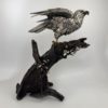 Japanese silvered bronze Sea Eagle okimono, Genryusai Seiya. Meiji Period
