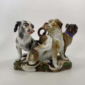Meissen porcelain group of dogs, c. 1870