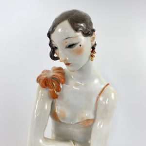 Meissen porcelain figure, ‘Dame mit Faecher’, Paul Scheurich
