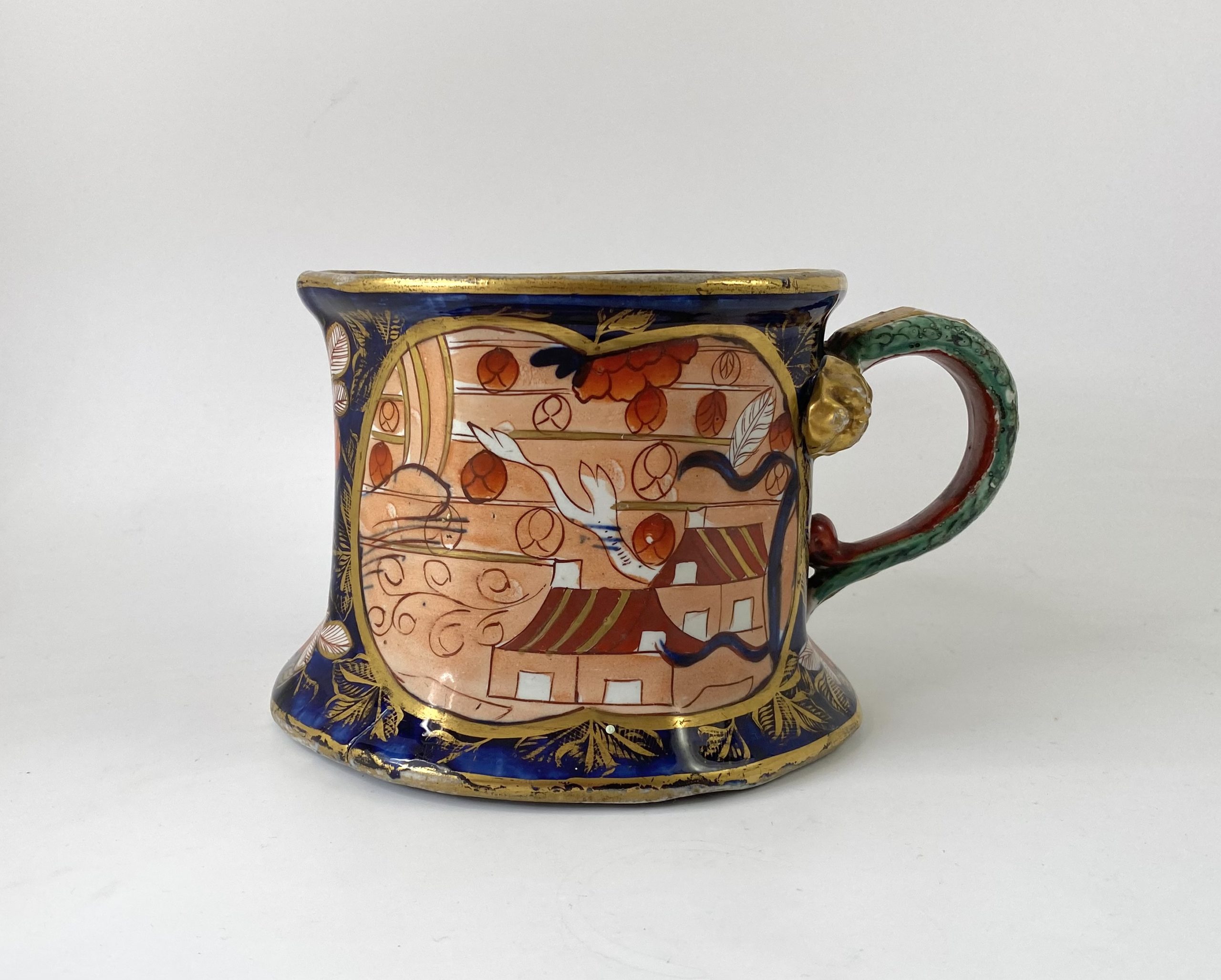 Masons Ironstone Quart mug ‘School House’ pattern, c. 1815.