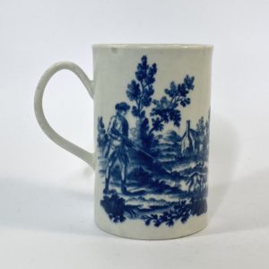 Worcester printed ‘Hunting’ mug, c. 1775