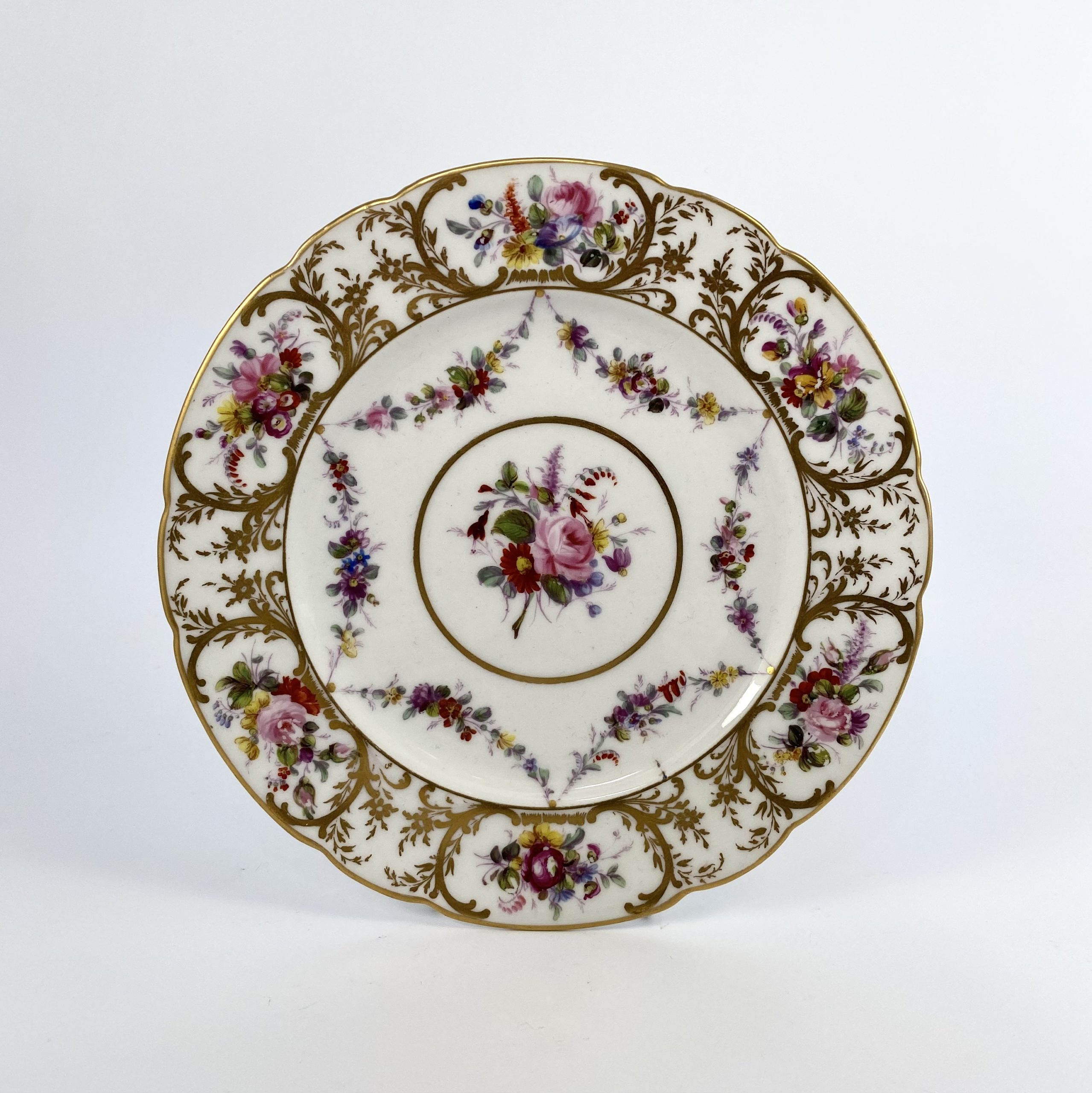 Swansea porcelain plate. Floral sprays, c. 1815