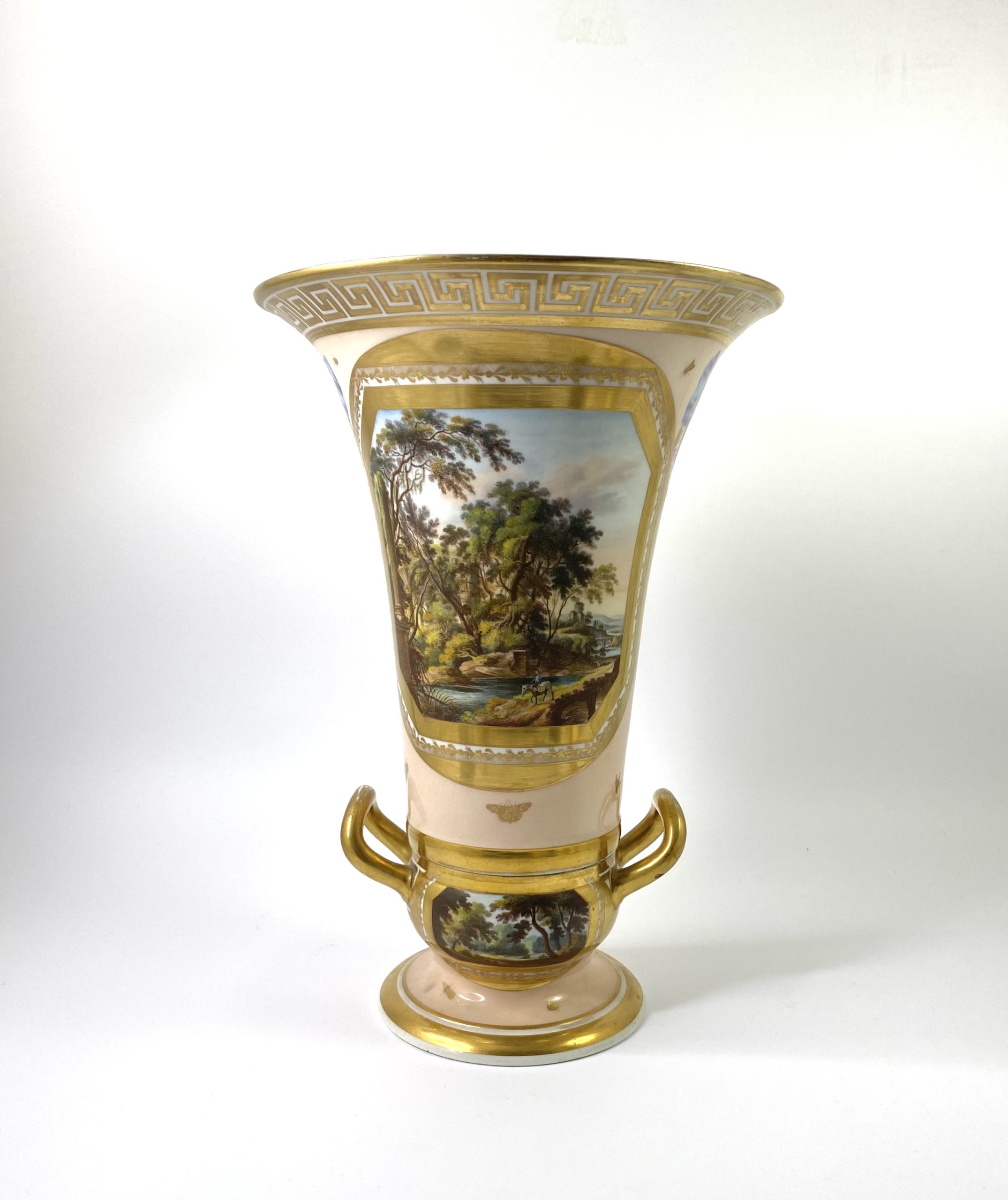 Rare Derby porcelain two part vase. Daniel Lucas, c. 1810.