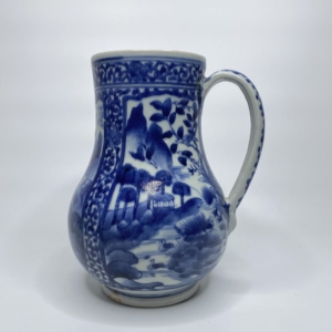 Arita porcelain tankard, Japan c. 1700. Genroku Period.