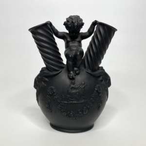 Wedgwood black basalt flask. Venus & Cupid, c. 1850.