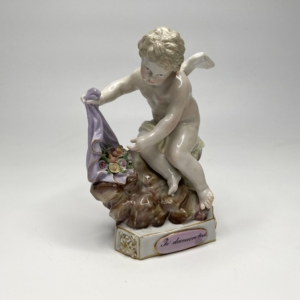 Meissen porcelain Cupid after Acier, c. 1870.
