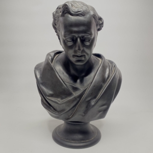 Wedgwood basalt bust George Stephenson, dated 1872.