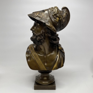 French bronze bust of Ajax, after Pierre Puget, 19th C.