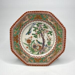 Derby porcelain ‘famille verte’ dish, c. 1790.