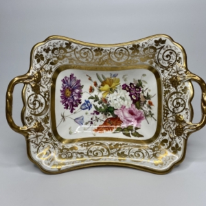 Coalport porcelain fruit basket, c. 1820, Regency.