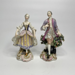 Pair Derby porcelain Minuetters, c. 1780.