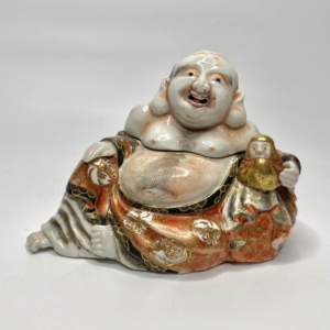 Kutani porcelain koro, Hotei, c. 1890, Meiji Period.