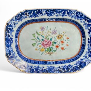 Chinese porcelain meat plate, famille rose, c. 1760. Qianlong.