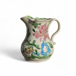 Staffordshire saltglazed polychrome cream jug, c. 1755.