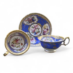 H. & R. Daniel porcelain trio, c, 1830.