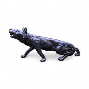 Japanese bronze Wolf okimono, c. 1890, Meiji Period.