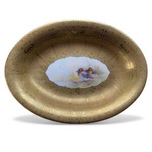 Royal Worcester porcelain dish, Teal, D.A.Whatmore, c. 1960.