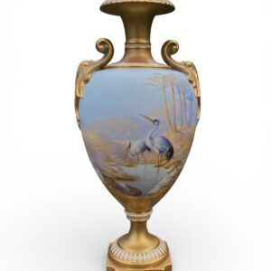 Royal Worcester vase, Storks, Walter Powell, d. 1913.