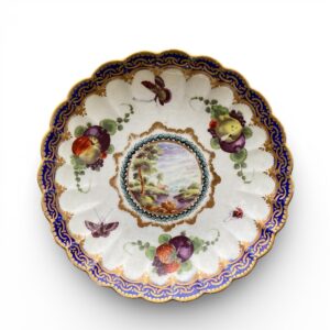 Worcester porcelain saucer, Dalhousie pattern, c. 1780.