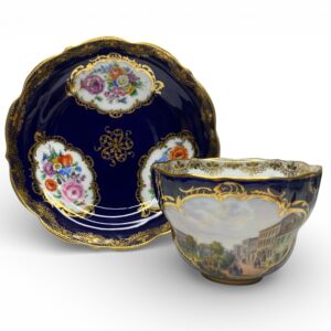 Meissen topographical breakfast cup & saucer, c. 1860.